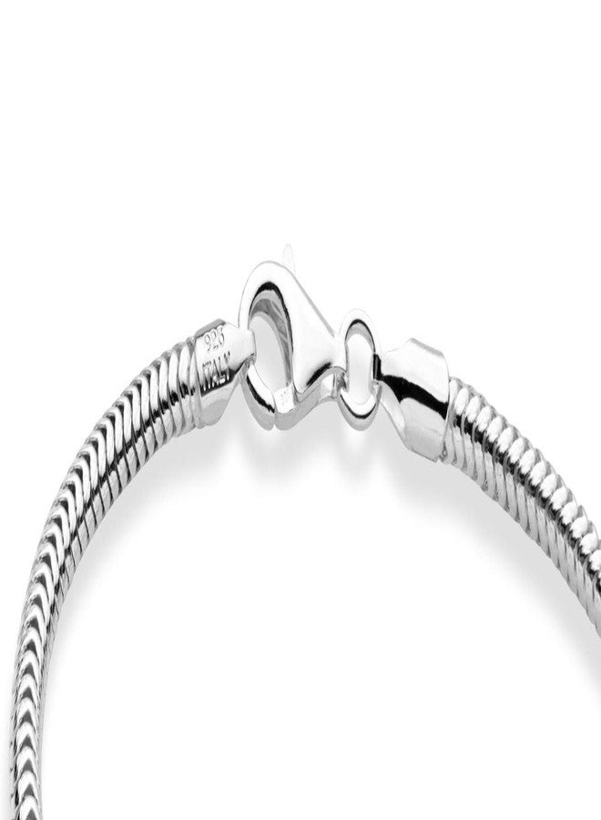 Miabella Italian 925 Sterling Silver Solid 3mm Snake Chain Bracelet for Women Men, Made in Italy (Length 7.0 Inches (X-Small)) - Image 2